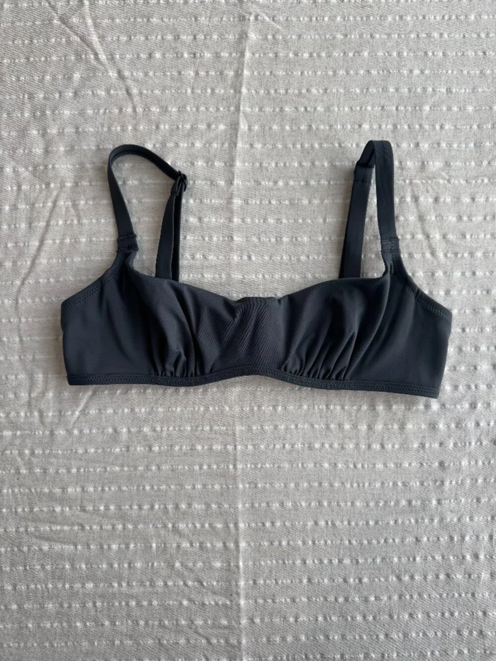 SKIMS Gunmetal Sculpting Swim Ruched Lined Bikini Top in Medium